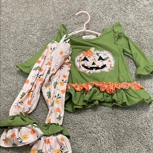 Adorable Green and Orange Pumpkin Outfit for Kids